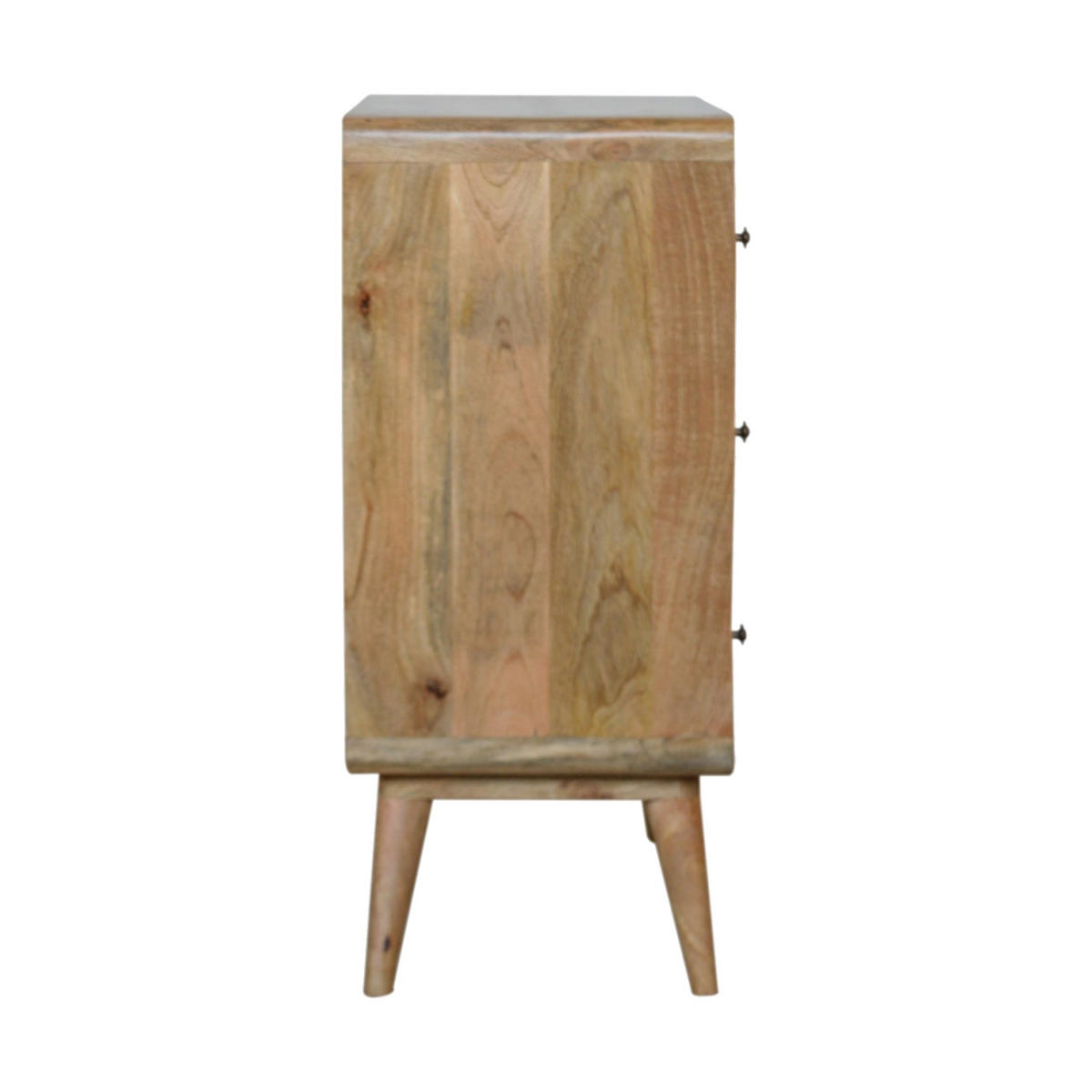 KOMMODE 3-Schubladen, Beige - Messingfarben/Braun, Holz/Metall (70/80/35cm) - Artisan Furniture