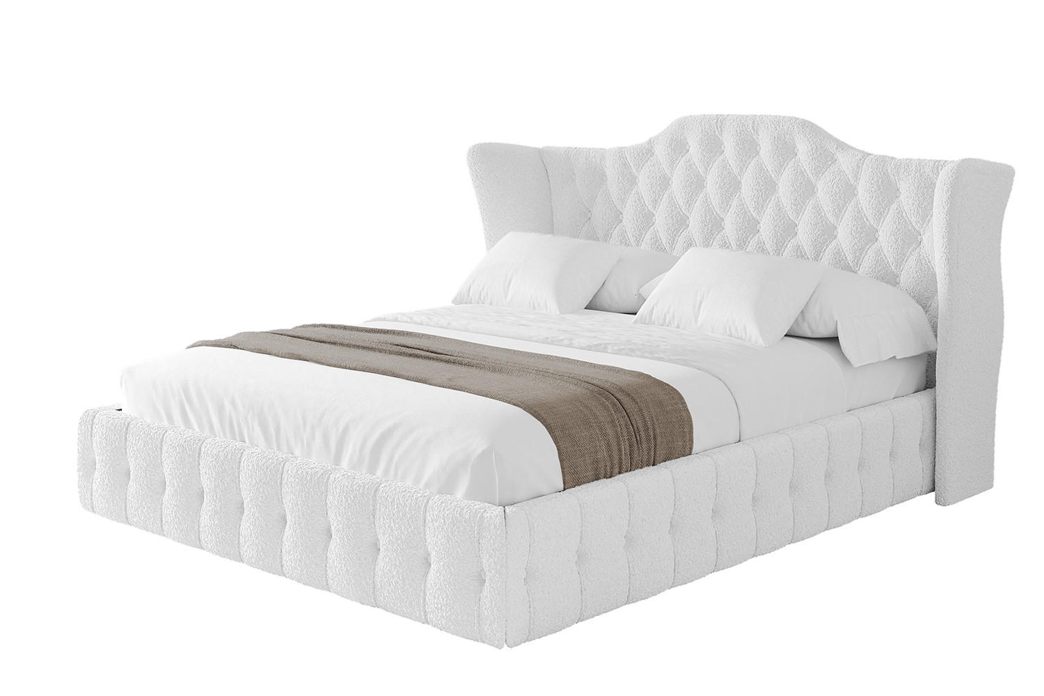 POLSTERBETT mit Bettkasten und Lattenrost, Boxbett ohne Matratze - MODY 180x200 Weiß - Weiß, Holzwerkstoff/Textil (180/200cm) - ALTDECOR