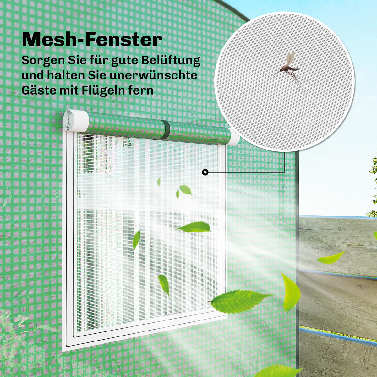 GEWÄCHSHAUS mit Netzfenster 200/75/188 cm - Grün, Metall (75/188/200cm) - Outsunny