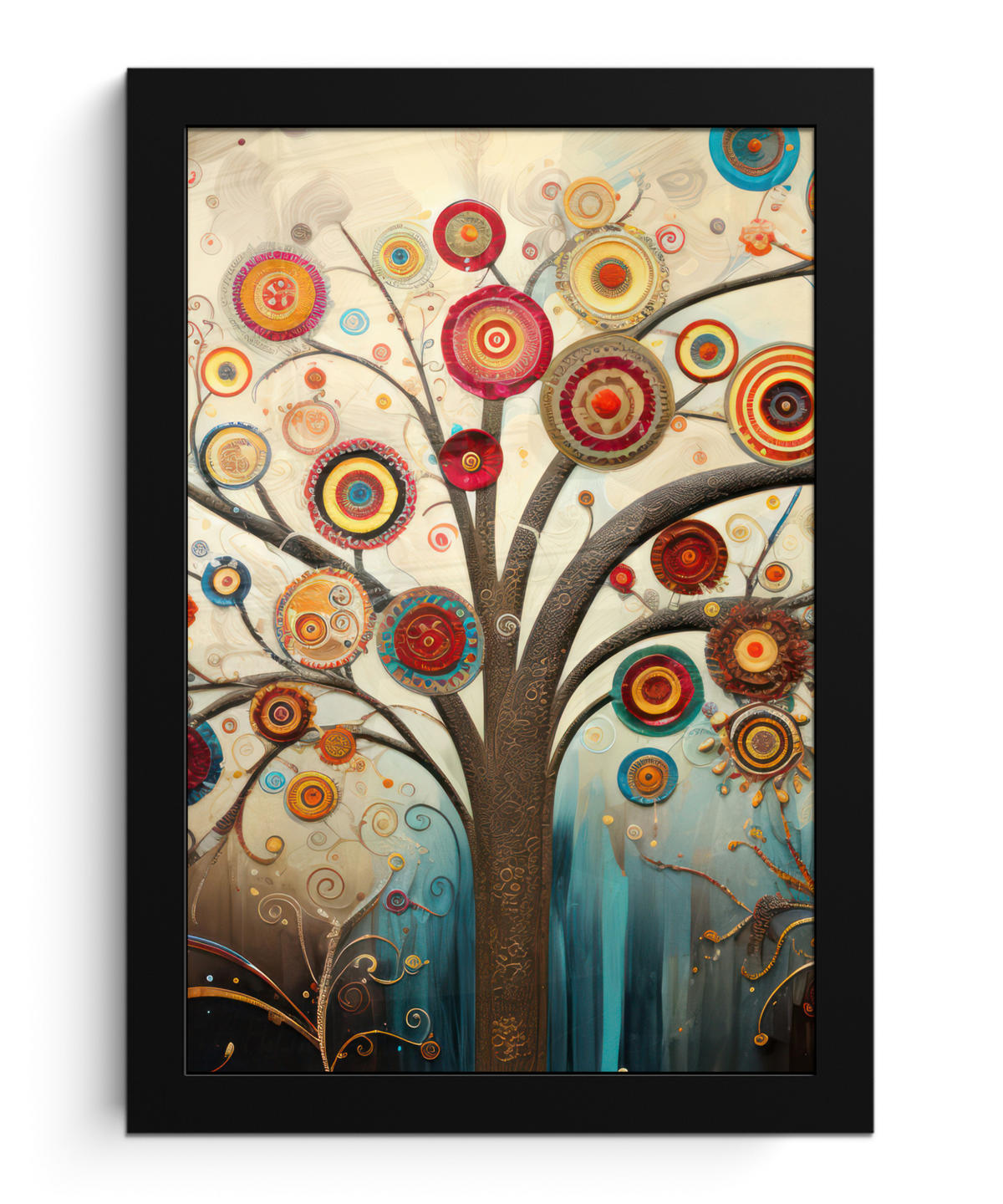 GERAHMTES BILD Baum - Baum des Lebens - Farbe 20x30 cm - Braun, Papier (20/30cm) - MuchoWow