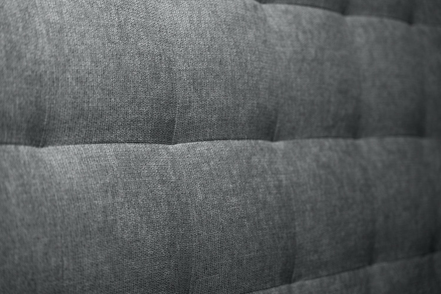 KOPFTEIL gepolstert - Gesteppt – Anthrazitgrauer Stoff - 200 cm - Beige/Anthrazit, Holz (200/120/10cm) - Sommeil de Plomb