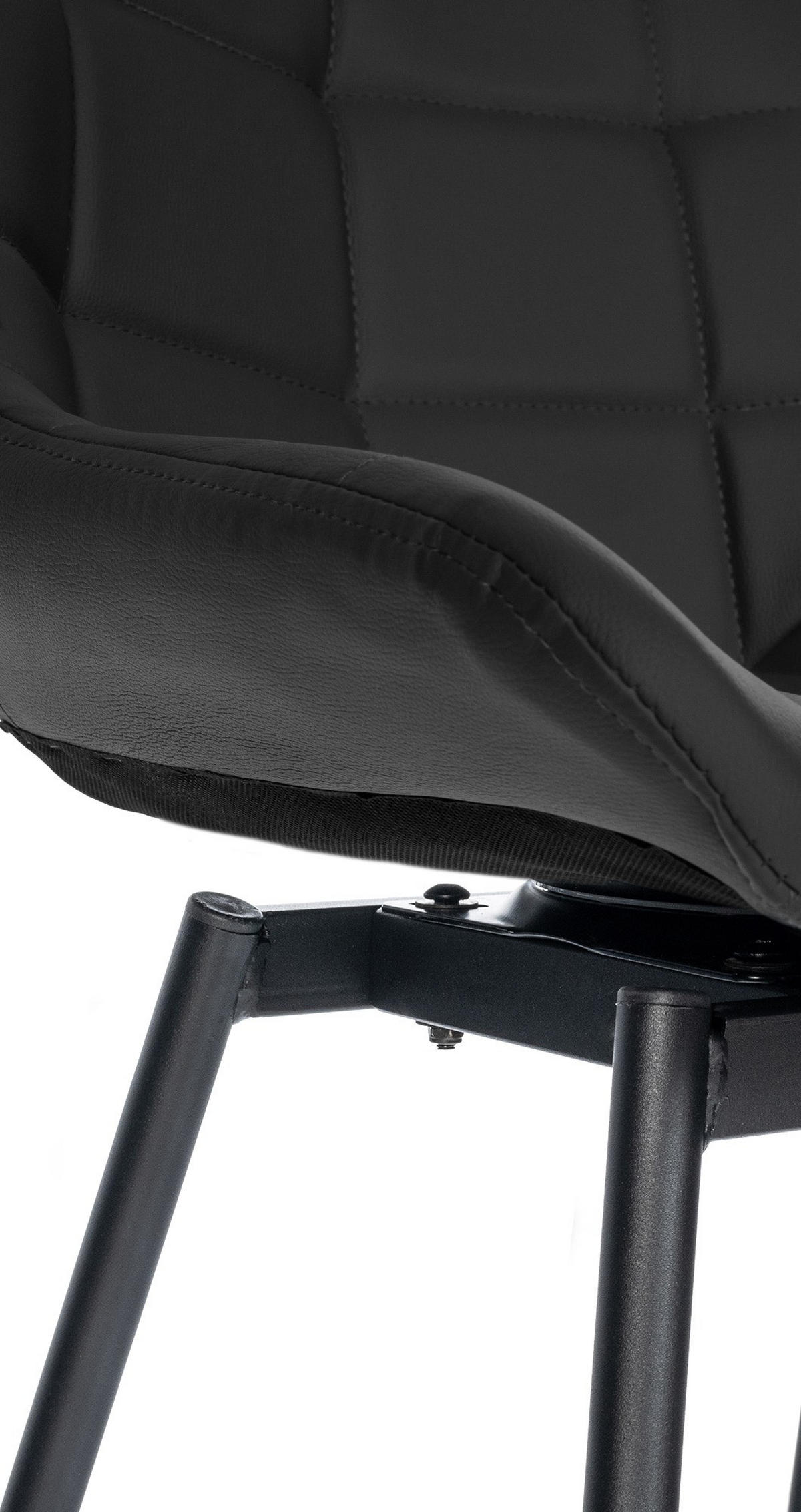 BARHOCKER Visen Kunstleder Schwarz - Schwarz, Leder (49/105/56cm) - DELUKE