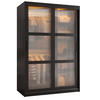 SCHWEBETÜRENSCHRANK 200/120/62 2-türig - Schwarz, Holz/Kunststoff (120/200/62cm) - Abiks Möbel
