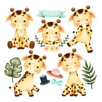 WANDAUFKLEBER 130x220cm - Giraffen auf Safari - Multicolor, Kunststoff (130/220/0.1cm) - Wallfluent