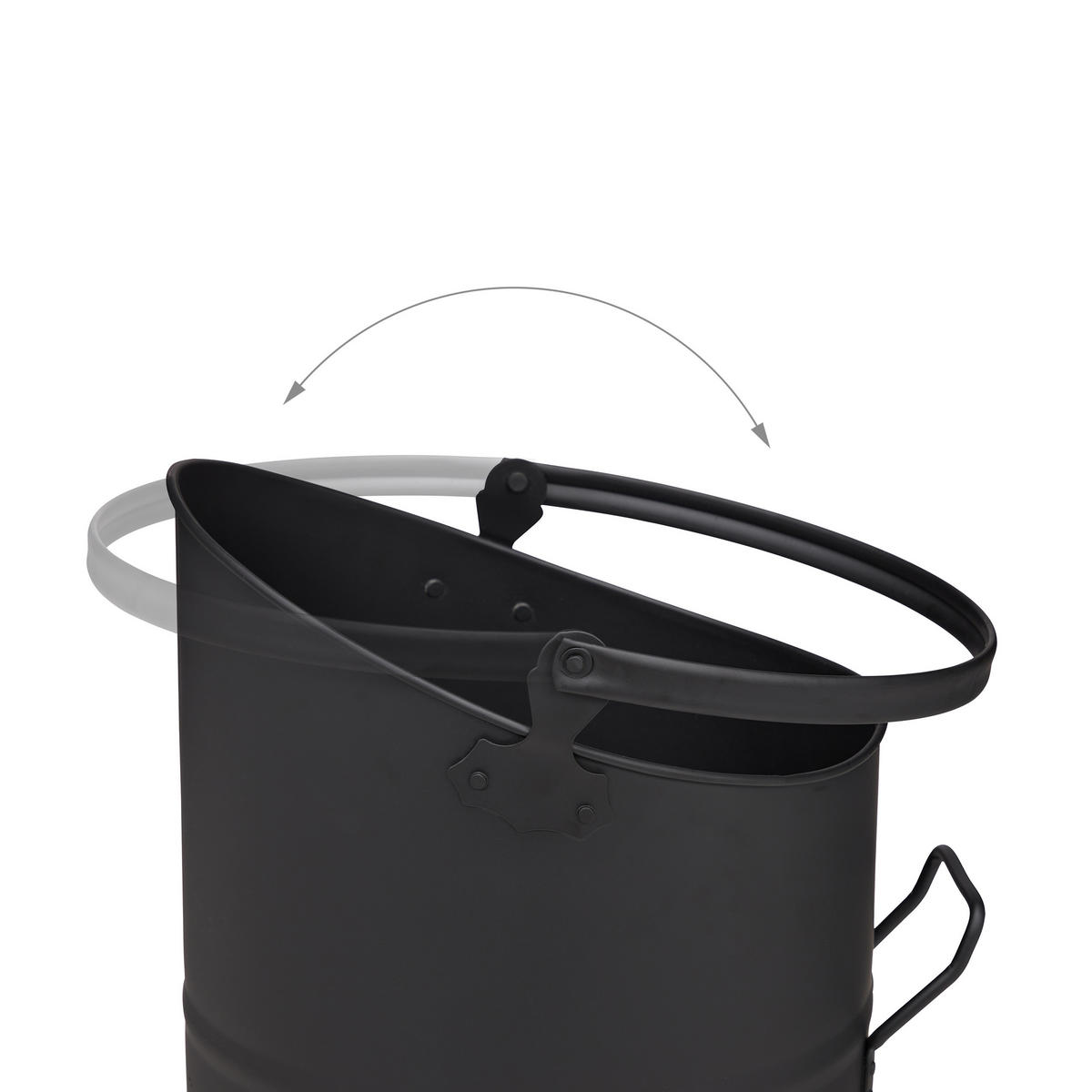 3XPELLETEIMER - Schwarz, Metall (32/30/34cm) - Relaxdays