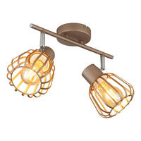 LED DECKENLEUCHTE OLIN Metall Braun, 2-flammig, schwenkbar - Braun, Glas (30/17.5/12.5cm) - Globo Lighting