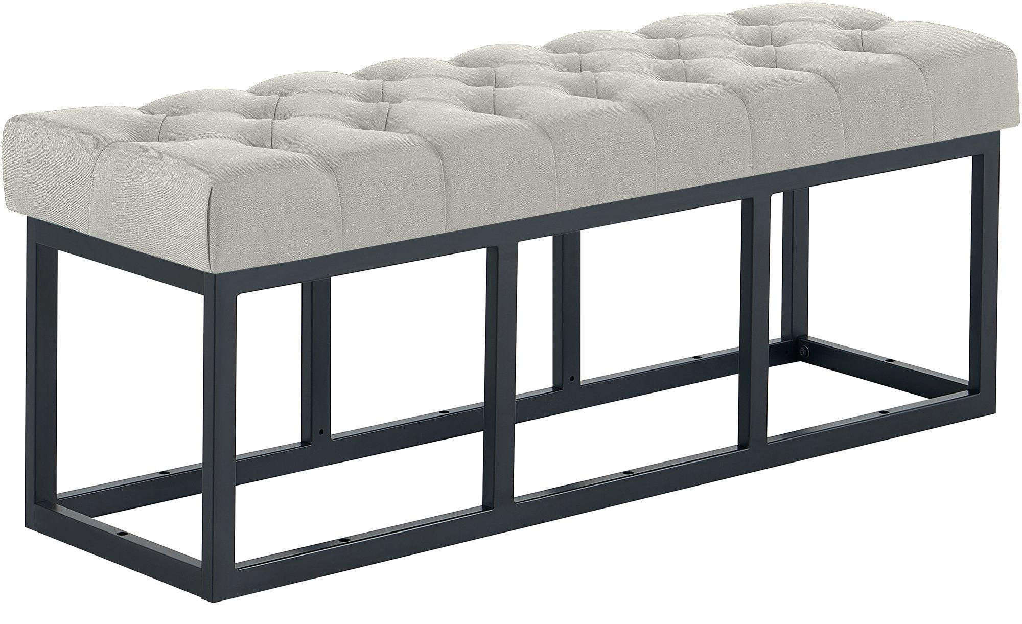 SITZBANK 120/38 cm Stoff Grau - Schwarz/Grau, Textil/Metall (120/46/38cm) - CLP