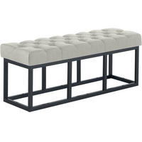 SITZBANK 120/38 cm Stoff Grau - Schwarz/Grau, Textil/Metall (120/46/38cm) - CLP