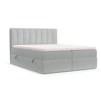 BOXBETT Bari 200/200 cm Hellgrau im Riva Stoff - Hellgrau, Holz/Holzwerkstoff (200/200cm) - AltaBeds