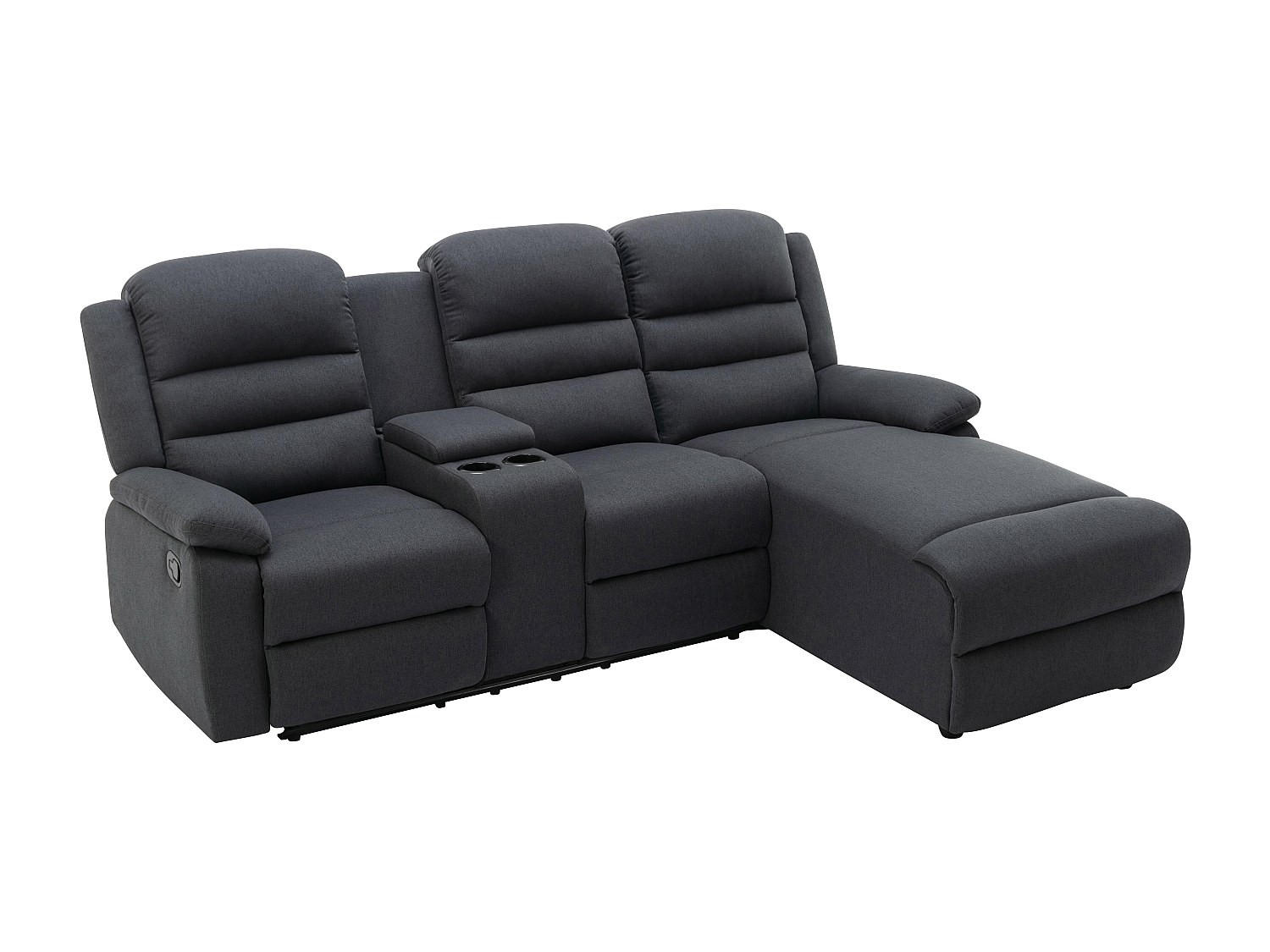 ECKSOFA Relaxsofa - Ecke Rechts - Stoff - Anthrazit - MACEDONIA - Anthrazit, Textil (231/172cm) - Vente-Unique