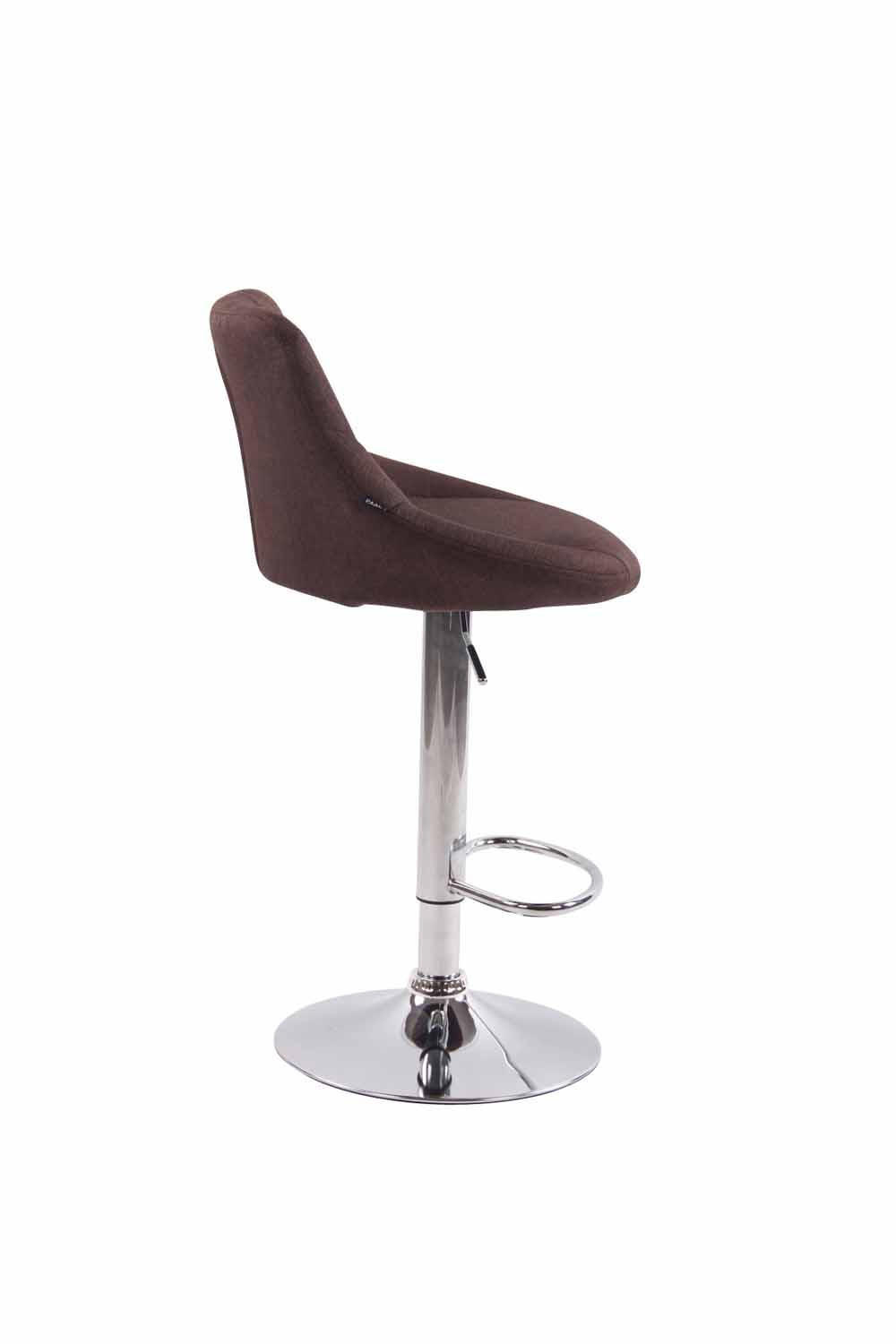BARHOCKER 2er Set Stoff braun - Chromfarben/Braun, Textil/Metall (46/83/49cm) - CLP