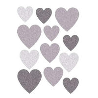 WANDSTICKER Herzen grau - Grau, Kunststoff (48/5.5/46cm) - Buokids