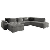 WOHNLANDSCHAFT Niko Bis Lux, Seite: Links - Grau, Holz/Textil (348/76/205cm) - MIRJAN24