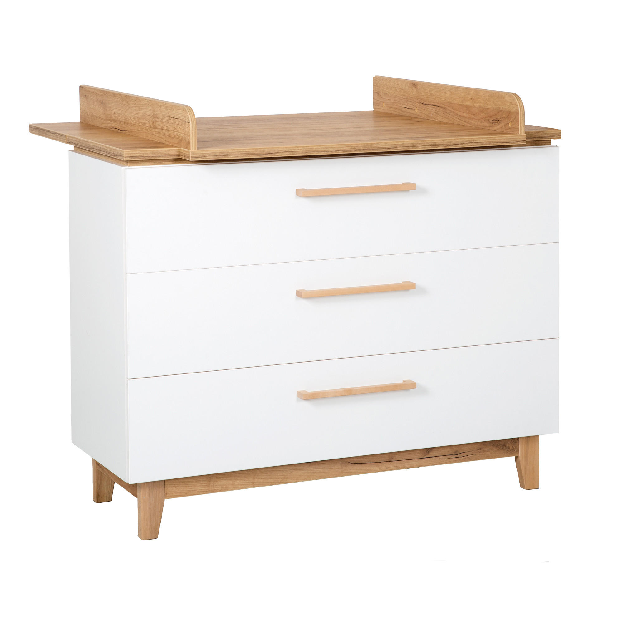 WICKELKOMMODE Finn - Hellbraun/Weiß, Holz/Holzwerkstoff (117.5/104/78cm) - Roba