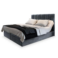 BOXBETT BARINO 180x200 cm mit Matratze und Topper - Grau - Grau, Holz (180/200cm) - MASSENO