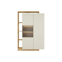 VITRINENSCHRANK - 110 x 43.6 - holz - beige, naturfarben hell Idesia - Beige/Naturfarben, Glas/Holz (110/165.2/43.6cm) - Vente-Unique