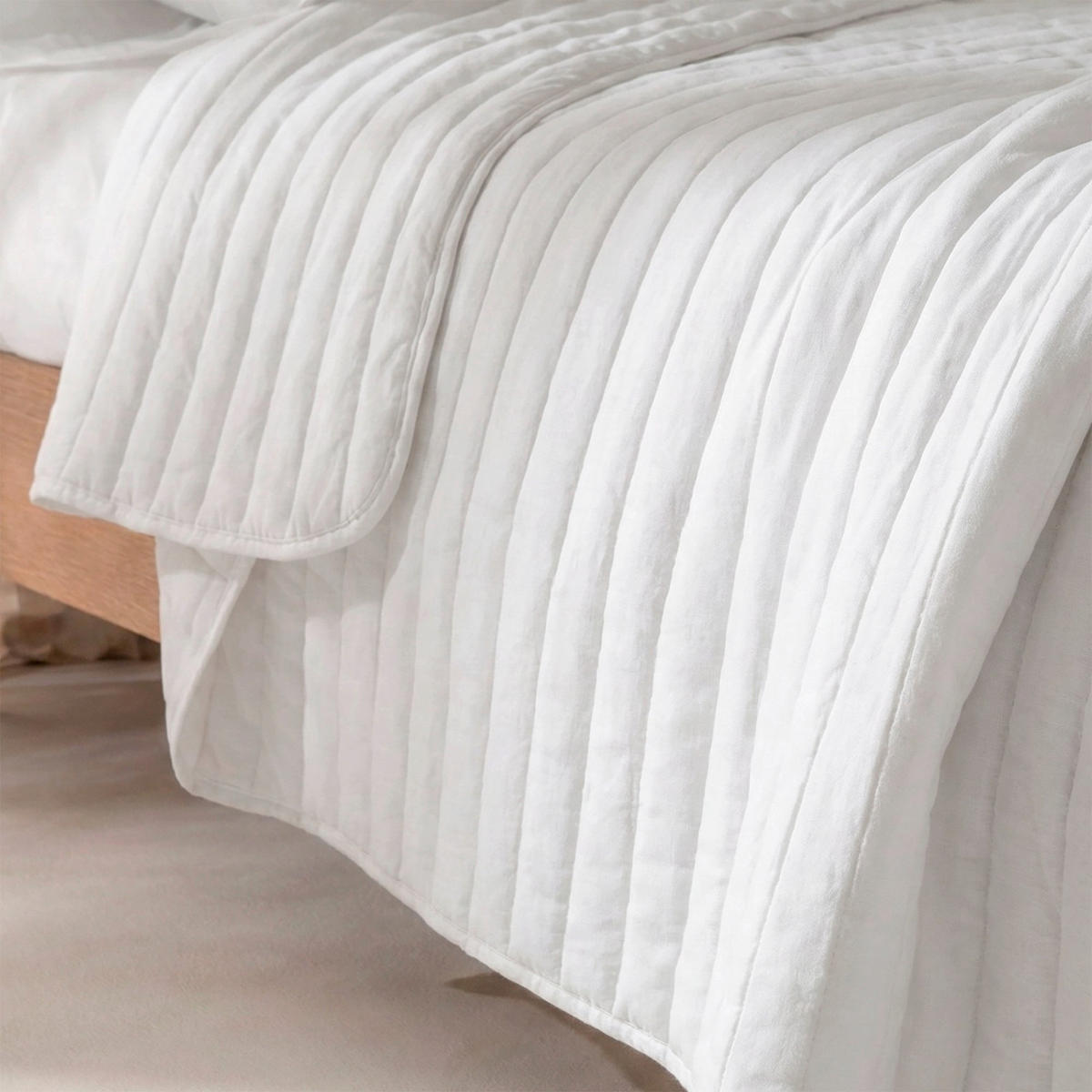 TAGESDECKE Dash Weiss 270x260 cm (Bett 160/180) - Weiß, Textil (270/260cm) - Happy Friday