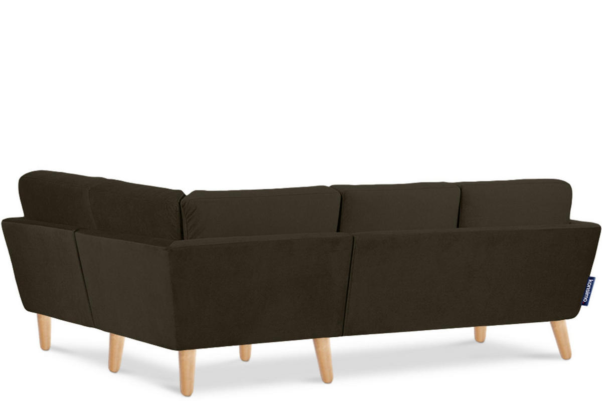ECKSOFA-RECHTS TAGIO 3/4 Sitzer, braun - Braun, Buchenholz/Textil (220/181cm) - KONSIMO®