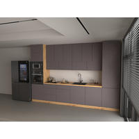 KÜCHENZEILE 360 cm - Langen KL3-M360 in Grau/Matt - Schwarz/Grau, Holz (360/248/58cm) - Milaros Markt