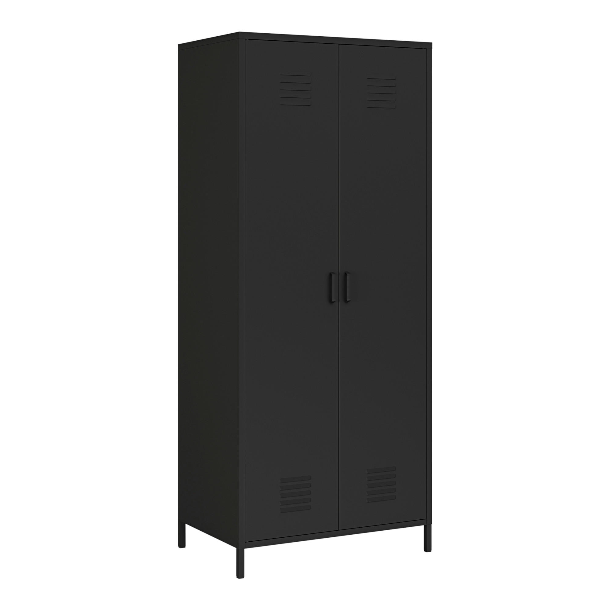 KLEIDERSCHRANK Seinäjoki - Schwarz, Metall (76/180/50cm) - [en.casa]