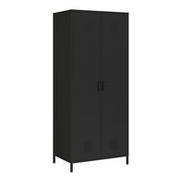 KLEIDERSCHRANK Seinäjoki - Schwarz, Metall (76/180/50cm) - [en.casa]