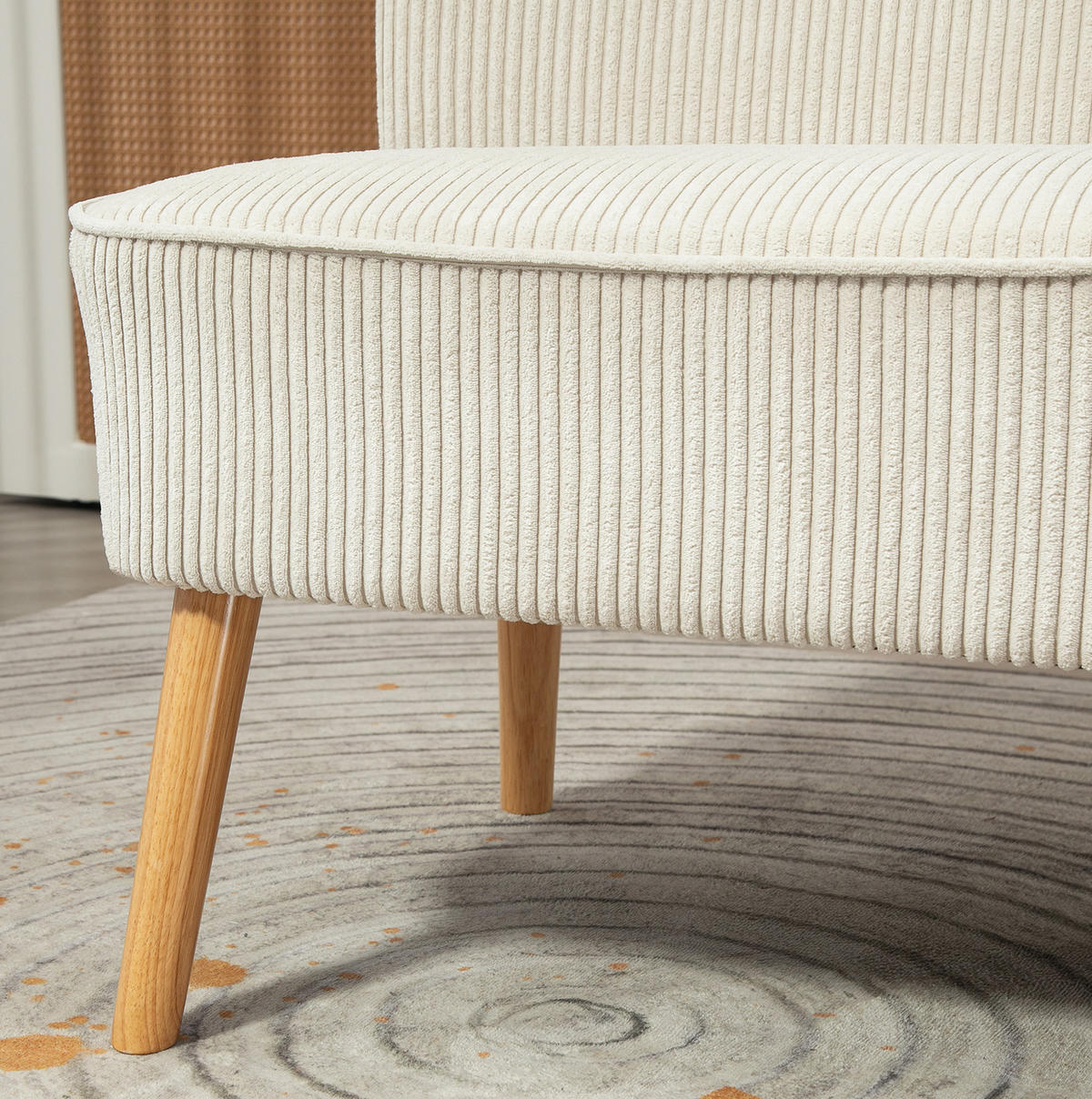 SOFA 2-Sitzer mit Holzrahmen 117 cm Cremeweiß - Weiß, Holzwerkstoff (117/77/56.5cm) - Meubliv