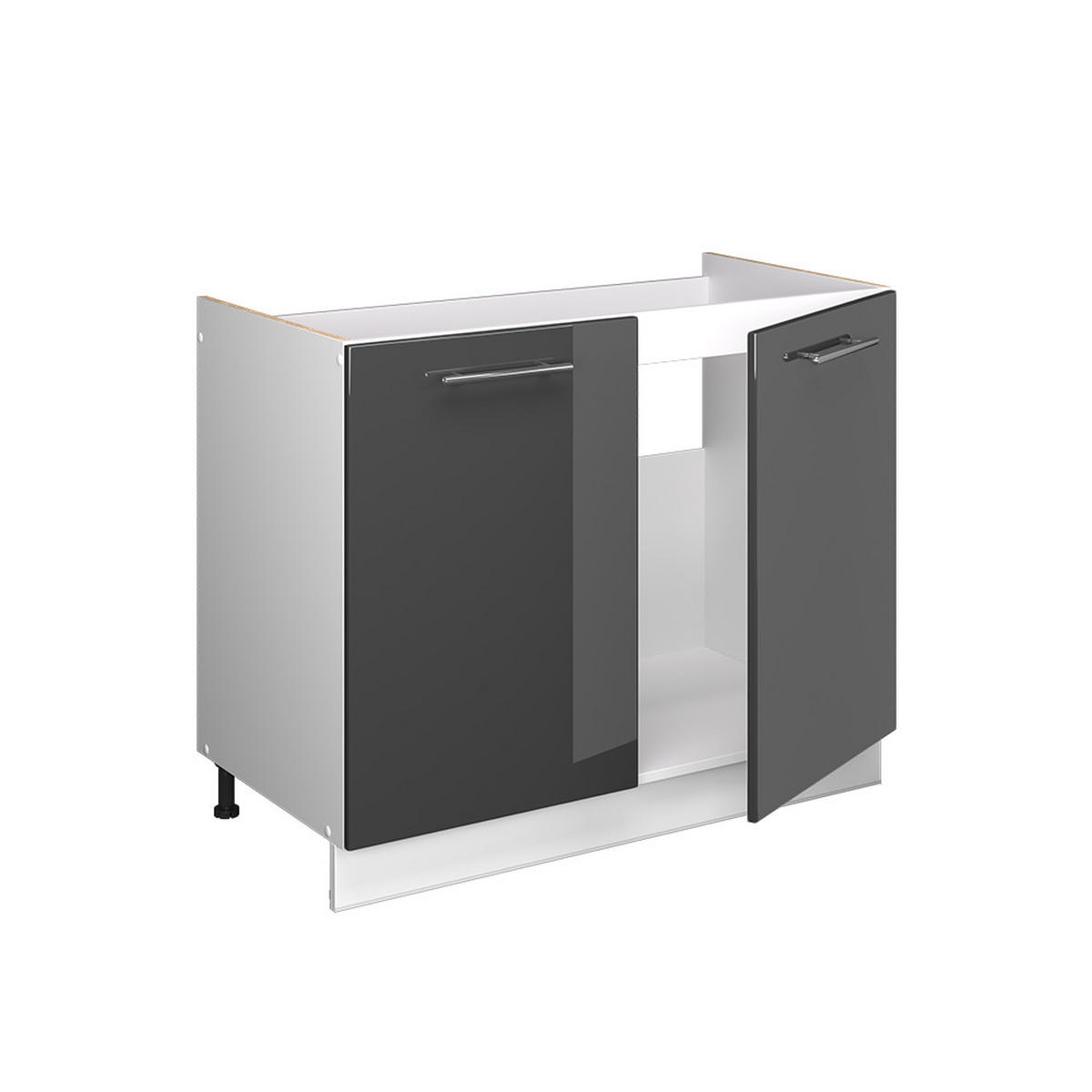SPODNÁ SKRINKA POD DREZ Fame-Line, Antracit vysoký lesk/biely, 100 cm, AP Antracit - biela/čierna s vysokým leskom, kompozitné drevo (100/82/60cm) - Vicco