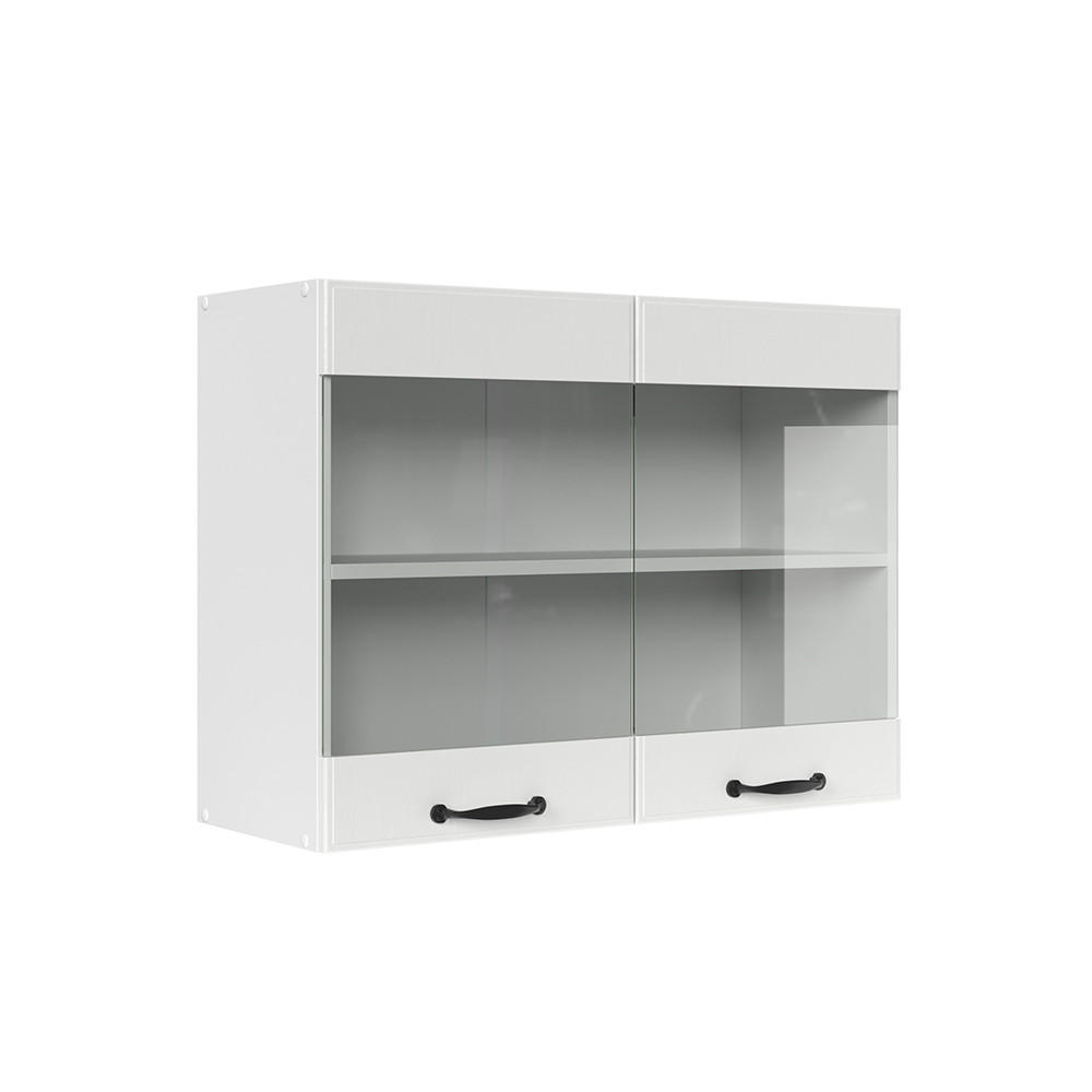 Vicco SKLENĚNÁ KUCHYŇSKÁ SKŘÍŇKA R-Line Bílý venkovský dům 80 cm