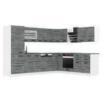 KÜCHE L-Form Julie, ohne Arbeitsplatten, Glamour Wood - Grau, Holz (460/204/60cm) - B BELINI GROUP