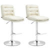 BARHOCKER 2er Set Stoff creme - Chromfarben/Creme, Textil/Metall (42/94/56cm) - CLP