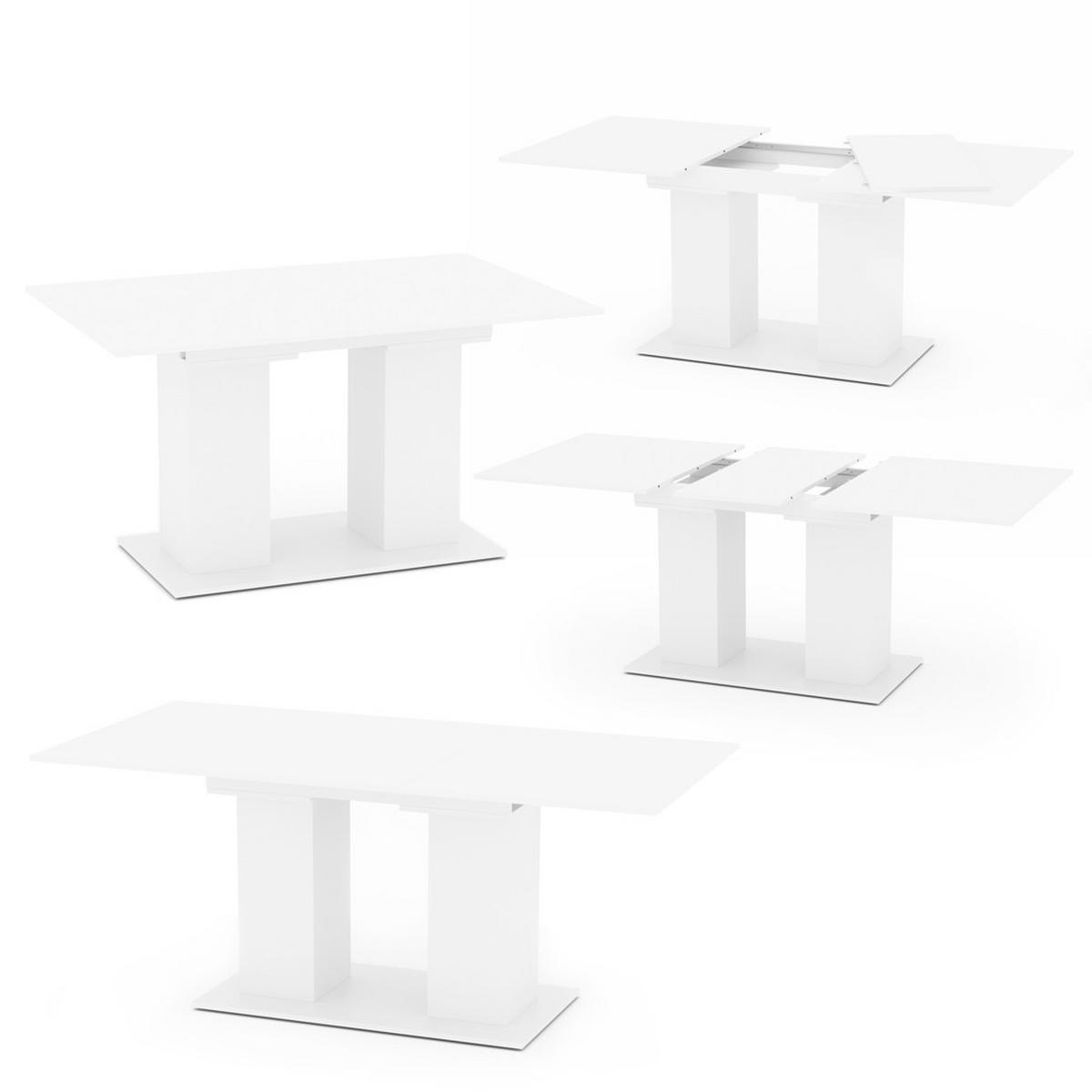ESSTISCH Dix Weiß 140 x 90 cm - Weiß, Holzwerkstoff (90/140/76cm) - Vicco