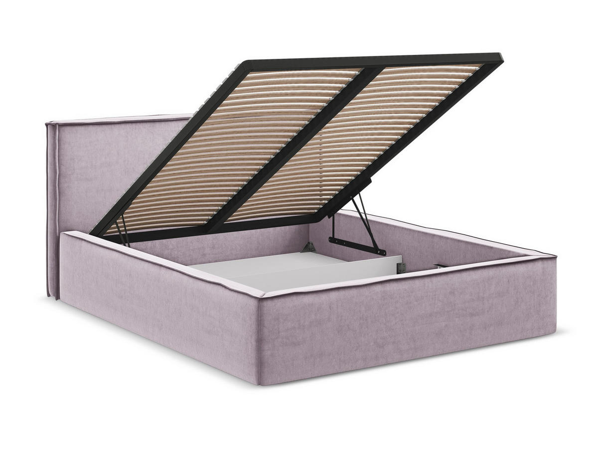 POLSTERBETT mit Bettkasten und Lattenrost 180x228 Violett - Lila/Flieder, Kunststoff/Textil (160/200cm) - Makamii