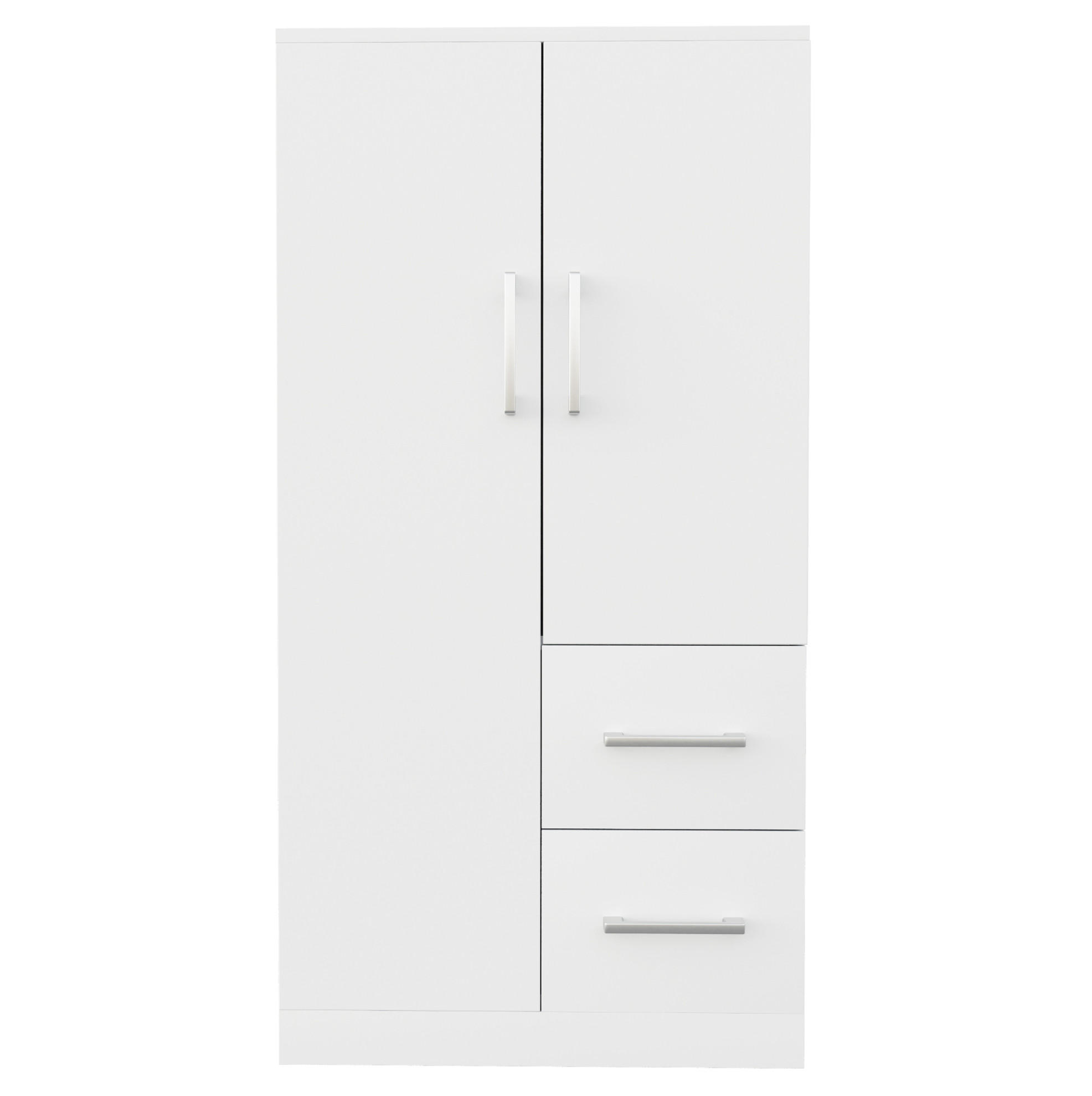 ŠATNÍKOVÁ skriňa 70/40/135 cm s 2 zásuvkami a veľkým úložným priestorom, vhodná k vyvýšenej posteli, Biela - biela, drevo (70/135/40cm) - Redom