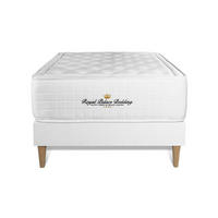 BETT Buckingham Memory-Schaum 90 x 190 cm h1 - Kit Bettgestell Weiß - Beige/Weiß, Karton/Holz (90/190cm) - ROYAL PALACE BEDDING