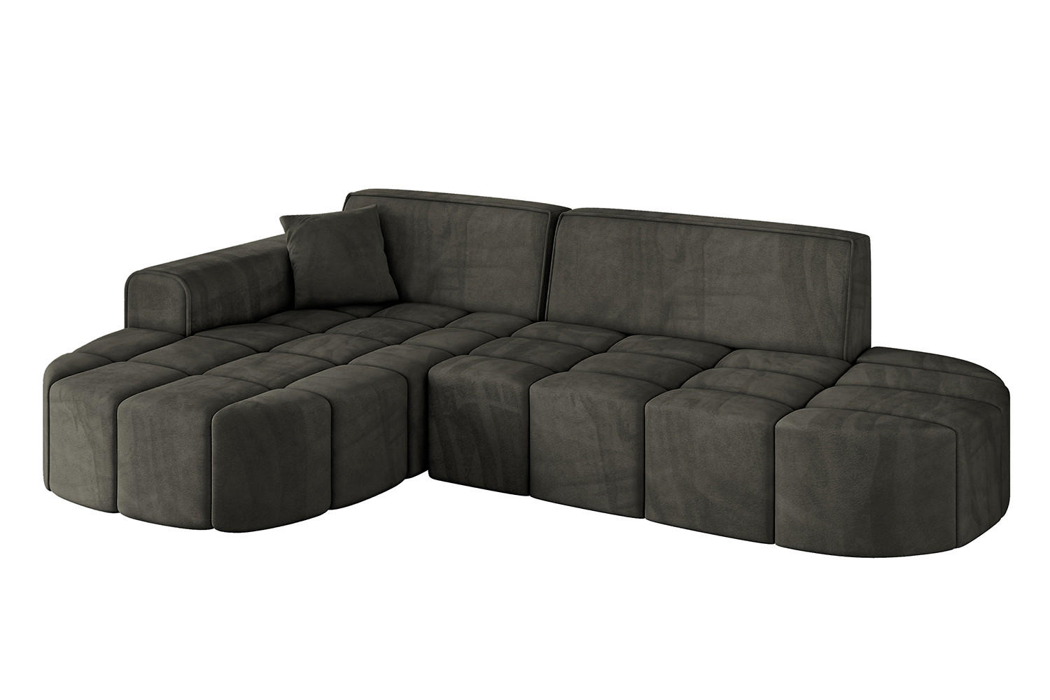 Altdecor Ecksofa Schwarz 252x173 cm