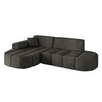 ECKSOFA Ottomane Links LIVO-L1 - 252x173x79,5 cm Schwarz - Schwarz, Holzwerkstoff/Textil (252/173cm) - ALTDECOR