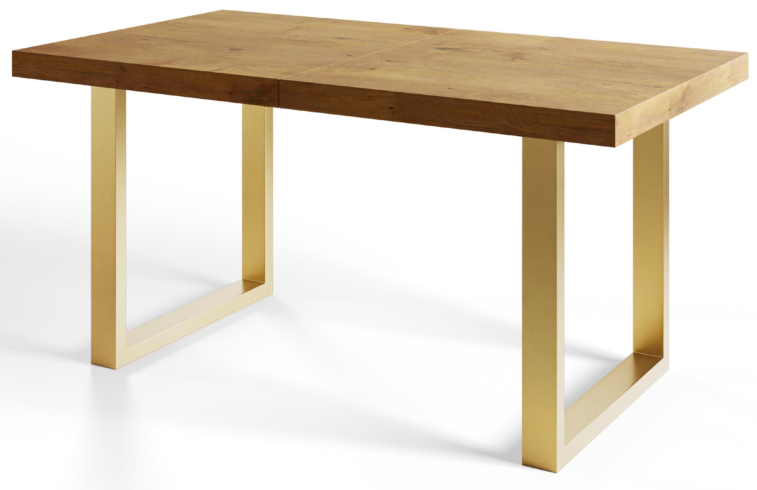 ESSZIMMERTISCH LOFT-U 200X100X77 cm, Farbe: LANCELOT, mit Metallbeinen in Farbe Gold - Beige/Goldfarben, Holzwerkstoff (200/100/77cm) - Alpi-Möbel