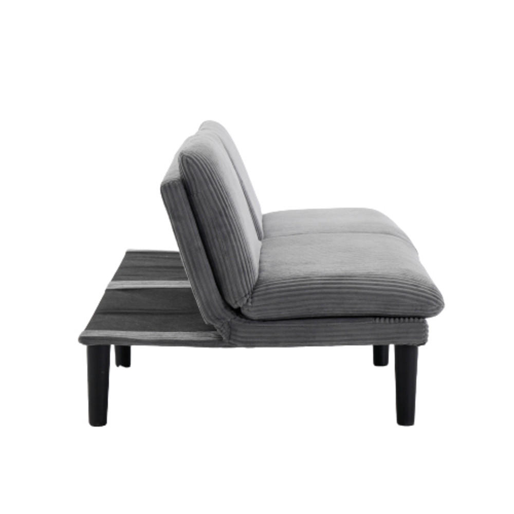 SOFA aus Samt mit 3-fach verstellbarer Rückenlehne 2-Sitzer, grau - Grau, Textil (84/67/167cm) - Luhomfu