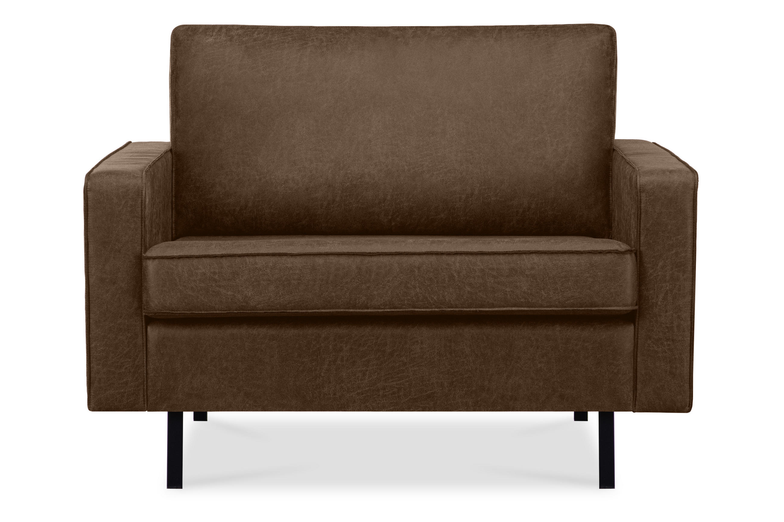1,5-SITZER-SESSEL INVIA mit Armlehnen vintage, Lederoptik-Stoff, Dunkelbraun - Dunkelbraun/Schwarz, Textil (116/87/98cm) - KONSIMO®