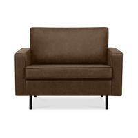 1,5-SITZER-SESSEL INVIA mit Armlehnen vintage, Lederoptik-Stoff, Dunkelbraun - Dunkelbraun/Schwarz, Textil (116/87/98cm) - KONSIMO®