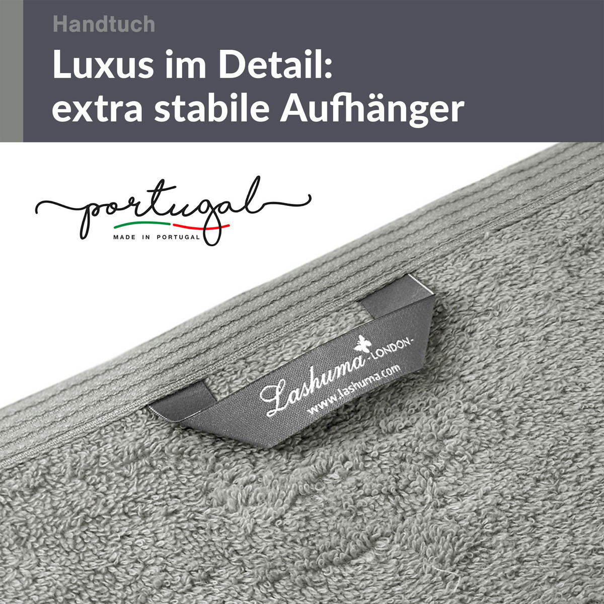 HANDTUCH 50x100 cm London Stein Grau 4er Set - Grau, Textil (50/100cm) - Lashuma