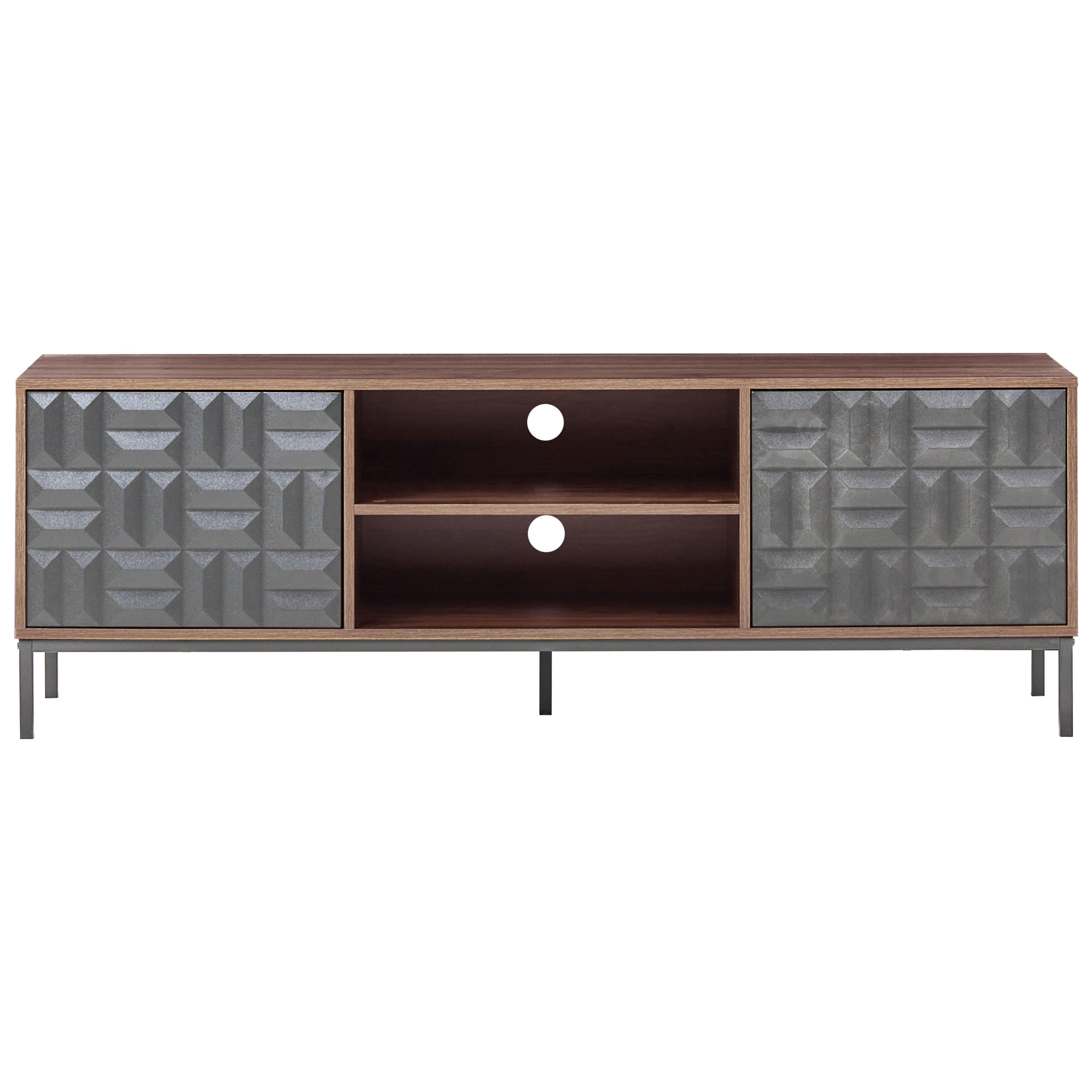 Beliani Tv-Möbel Braun, Schwarz 160x54x40 cm