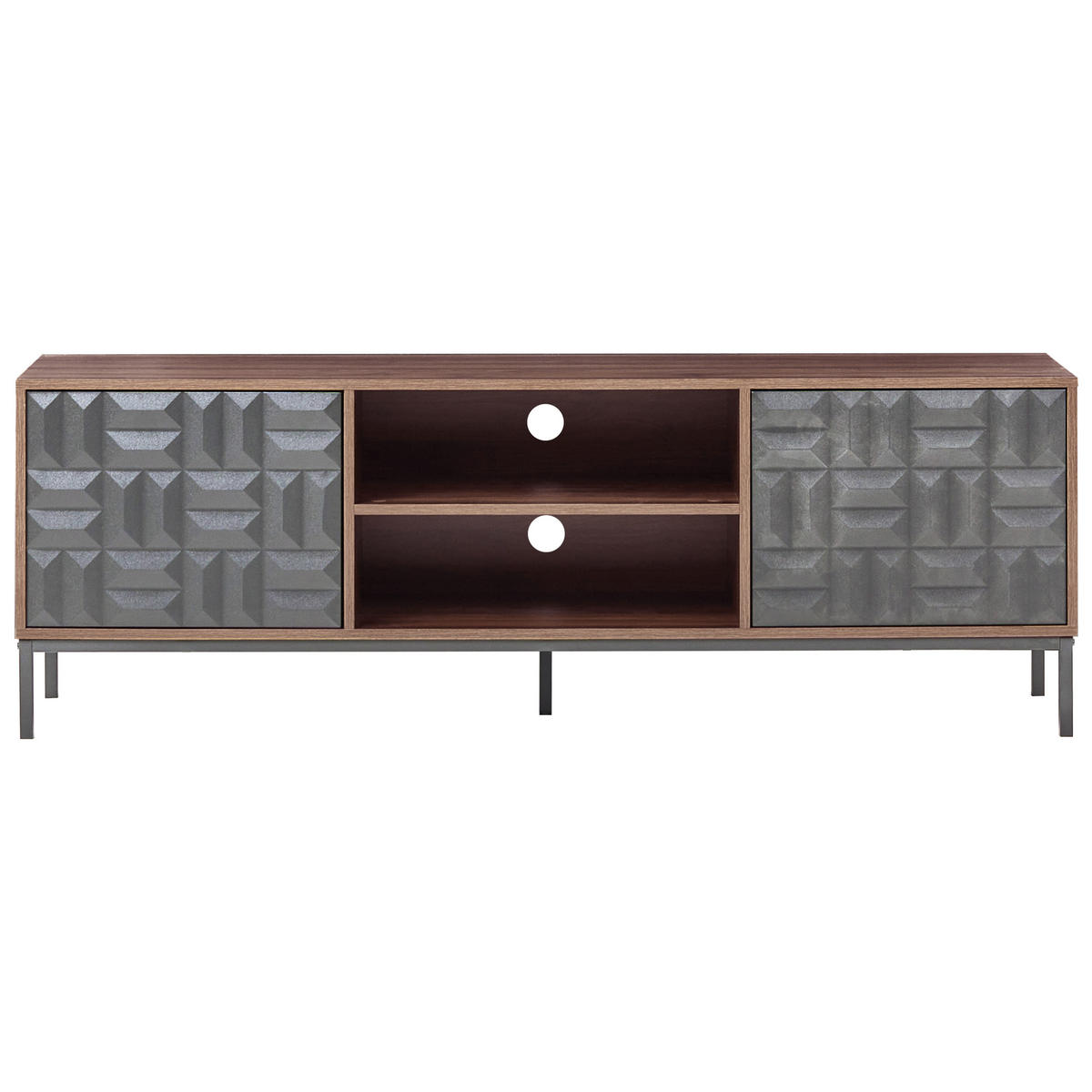 TV-MÖBEL Dunkelbraun Caraquet - Schwarz/Braun, Holzwerkstoff (160/54/40cm) - Beliani