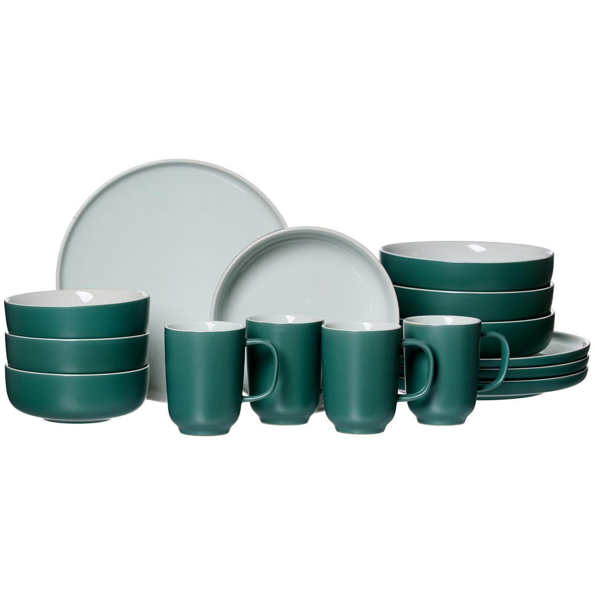KOMBISERVICE Jasper grün 16er Set - Grün, Keramik (1/1/1cm) - Ritzenhoff Breker