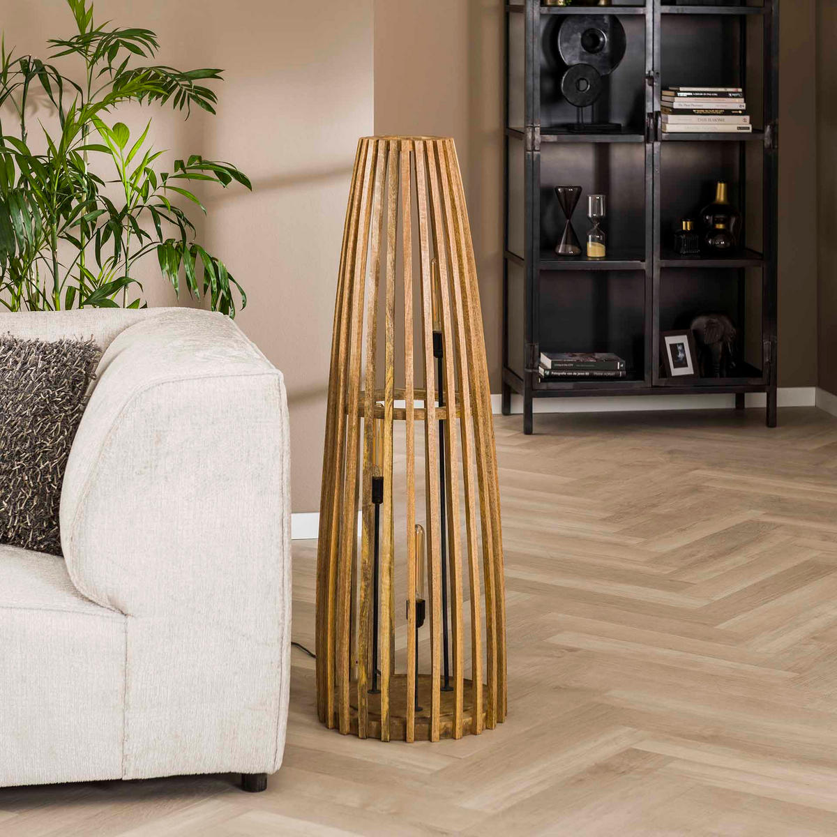 STEHLEUCHTE Launch Braun 40/40/123 cm - Braun, Holz (40/40/123cm) - Hoyz Collection