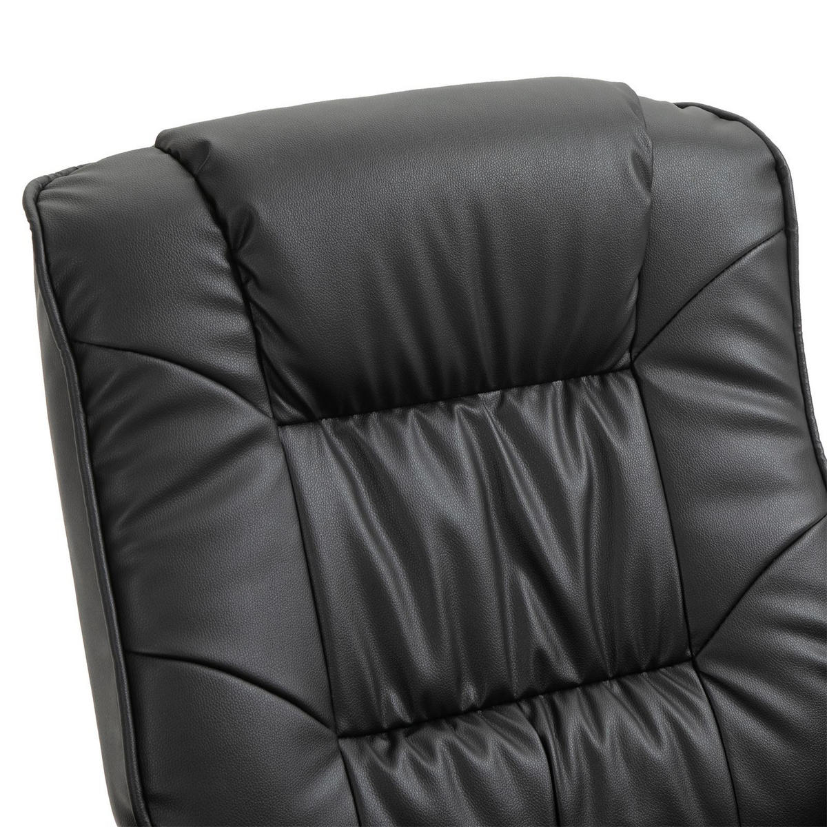 RELAXSESSEL KUNSTLEDER, SET MIT HOCKER CHARLY - Schwarz, Textil (76/87/61cm) - IDIMEX