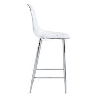 BARHOCKER 2er-Set transparent mit Metallgestell Silber - Silberfarben, Metall (45/102/51cm) - Meubliv