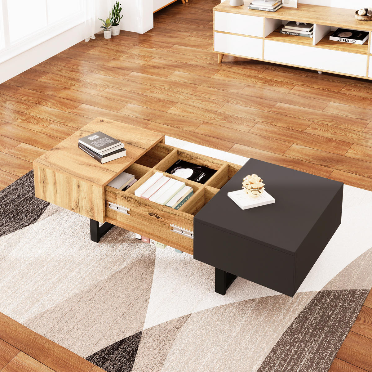 COUCHTISCH 100/40/55 cm Natur aus Spanplatte mit Stauraum - Naturfarben, Holzwerkstoff (100/55/40cm) - OKMYHOME