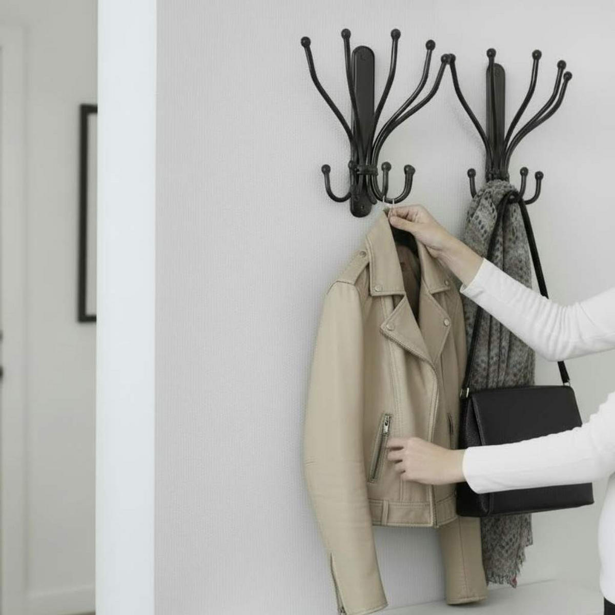 WANDHAKEN Steve Kleiderhaken schwarz - Schwarz, Metall (22/25/10cm) - DanDiBo