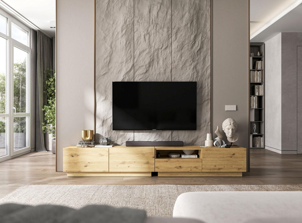 TV-SCHRANK Enjoy Eiche Artisan matt Loft Schublade 120 cm - Eiche Artisan, Holzwerkstoff (120/37/35cm) - Meble Lindner